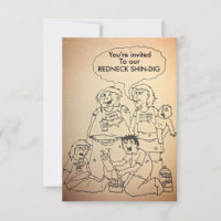 Funny redneck shindig/party invitations | Zazzle