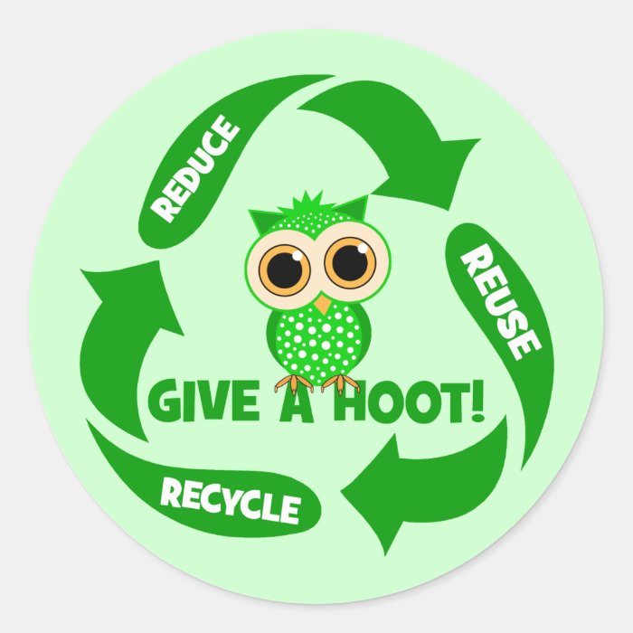 funny reduce reuse recycle round sticker