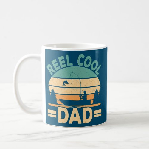 Funny Reel Cool Dad Fishing Fisherman Retro Fish Coffee Mug