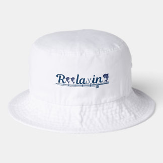 Funny Reel Relaxin Fishing Typography Bucket Hat