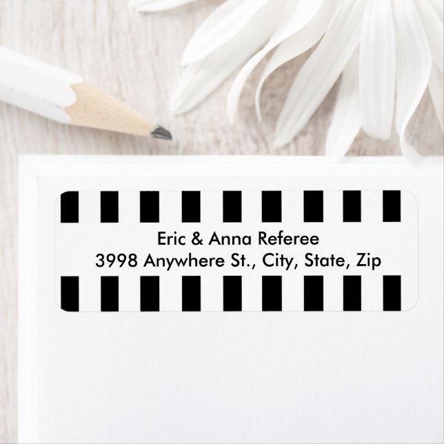 Funny Referee Black and White Pattern Address Label (Insitu)