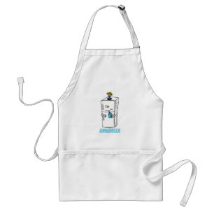 Funny refrigerator cartoon illustration adult apron