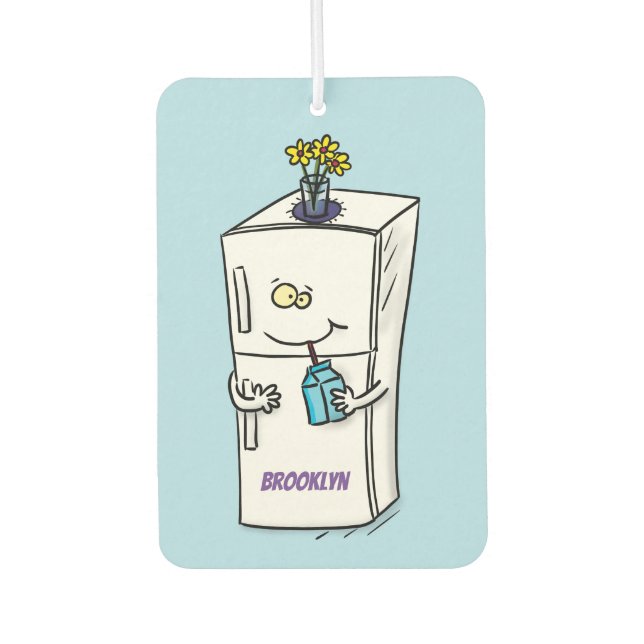 Funny refrigerator cartoon illustration  air freshener (Front)
