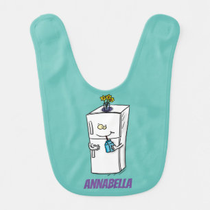 Funny refrigerator cartoon illustration baby bib