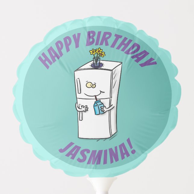Funny refrigerator cartoon illustration balloon (Front)