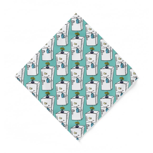 Funny refrigerator cartoon illustration bandana (Front)