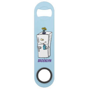 Funny refrigerator cartoon illustration bar key