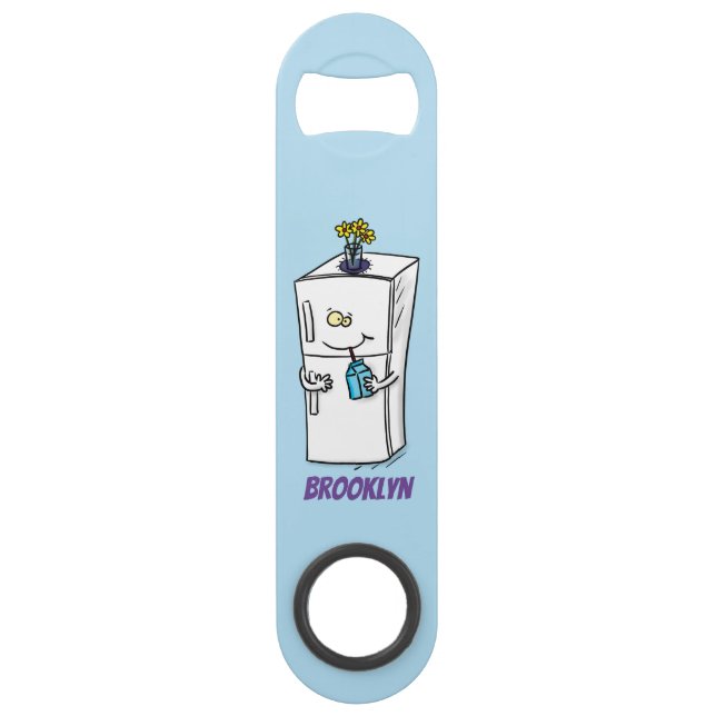Funny refrigerator cartoon illustration bar key (Front)