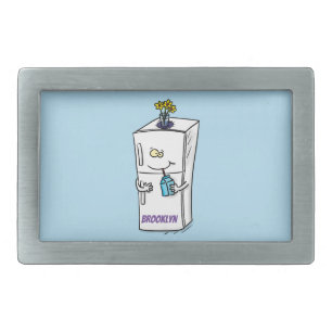 Funny refrigerator cartoon illustration belt buckle