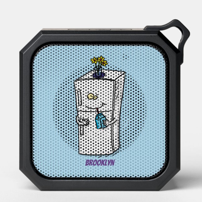 Funny refrigerator cartoon illustration bluetooth speaker (Front)