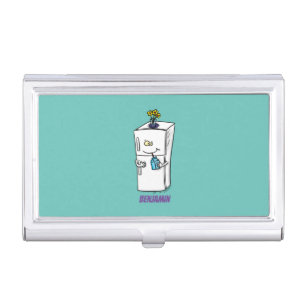 Funny refrigerator cartoon illustration business card case