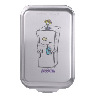 Funny refrigerator cartoon illustration cake pan