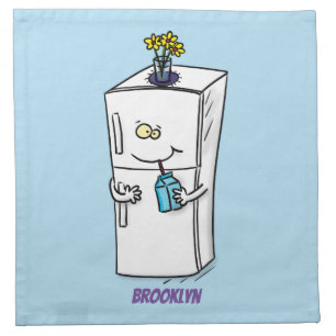 Funny refrigerator cartoon illustration cloth napkin