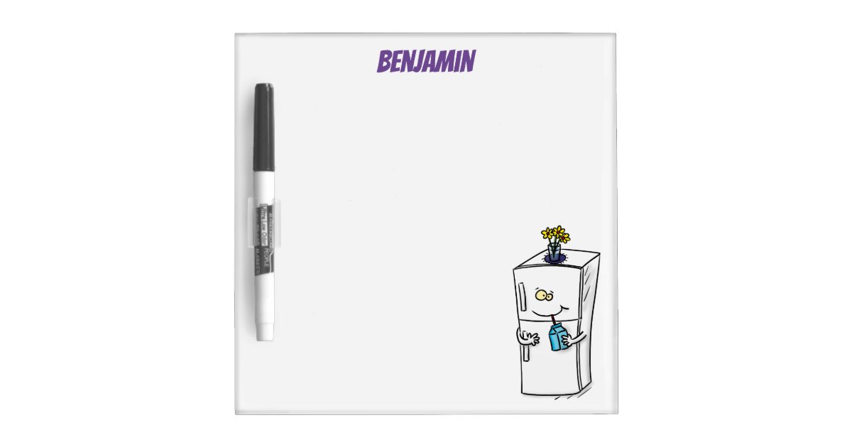 Funny refrigerator cartoon illustration dry erase board