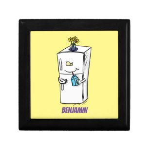Funny refrigerator cartoon illustration gift box