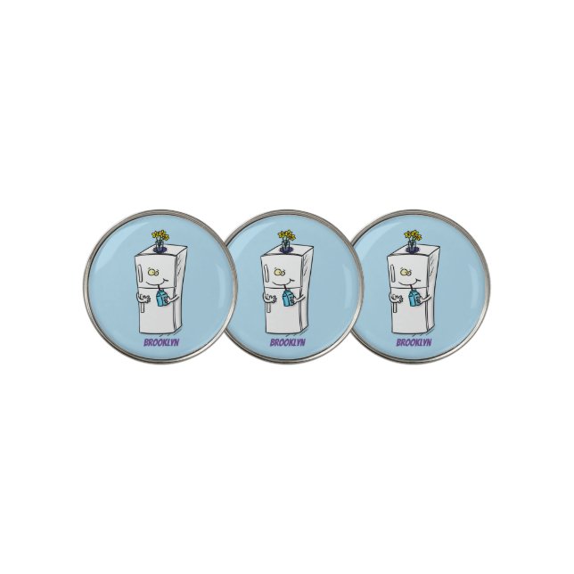 Funny refrigerator cartoon illustration golf ball marker (3 Up)