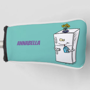 Funny refrigerator cartoon illustration golf head cover