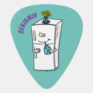Funny refrigerator cartoon illustration  guitar pick