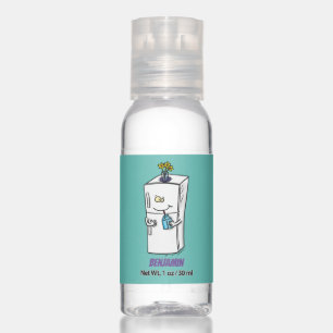 Funny refrigerator cartoon illustration hand sanitizer