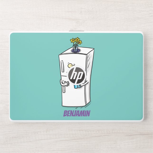 Funny refrigerator cartoon illustration HP laptop skin (Front)