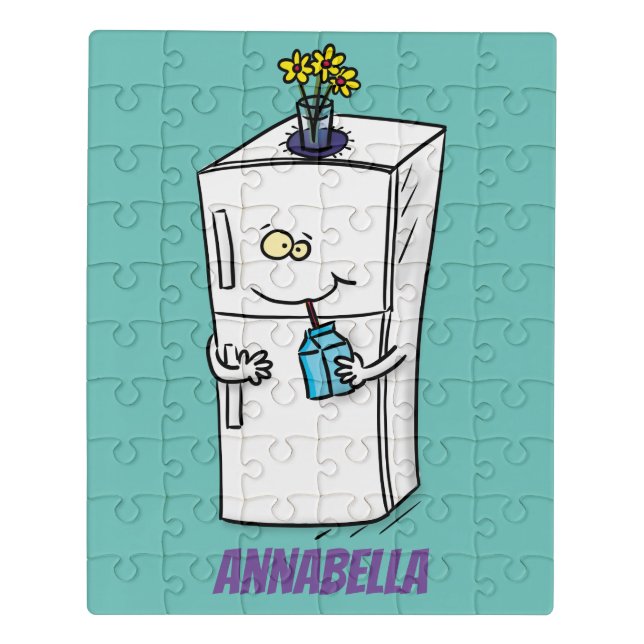 Funny refrigerator cartoon illustration jigsaw puzzle (Puzzle Vertical)