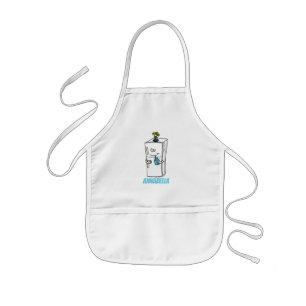Funny refrigerator cartoon illustration kids' apron