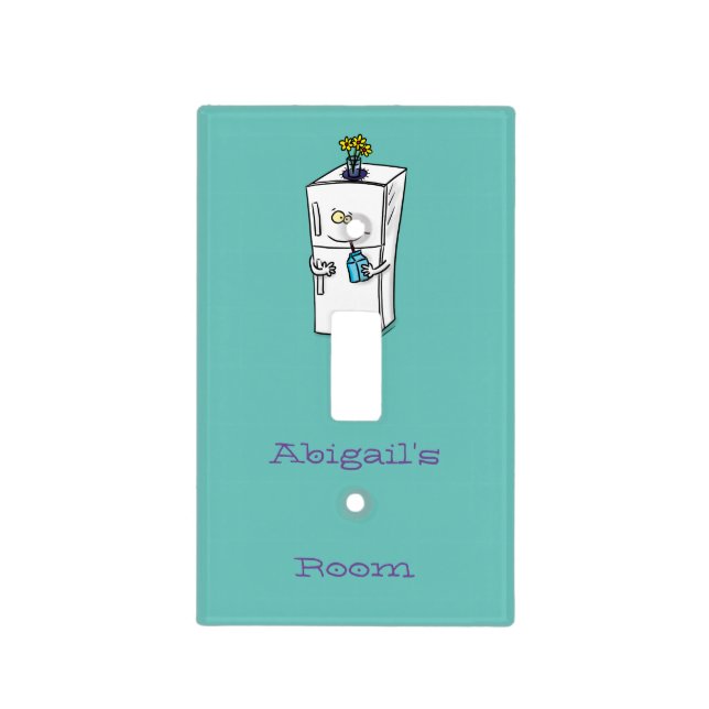 Funny refrigerator cartoon illustration light switch cover (Front)