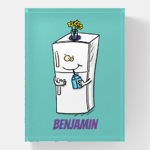 Funny refrigerator cartoon illustration paperweight