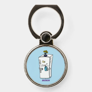 Funny refrigerator cartoon illustration phone ring stand