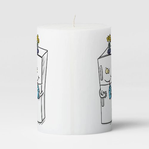 Funny refrigerator cartoon illustration pillar candle