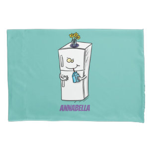Funny refrigerator cartoon illustration pillow case