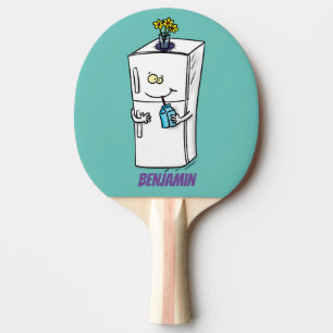 Funny refrigerator cartoon illustration ping pong paddle