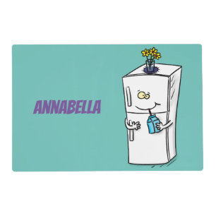 Funny refrigerator cartoon illustration placemat