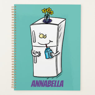 Funny refrigerator cartoon illustration planner