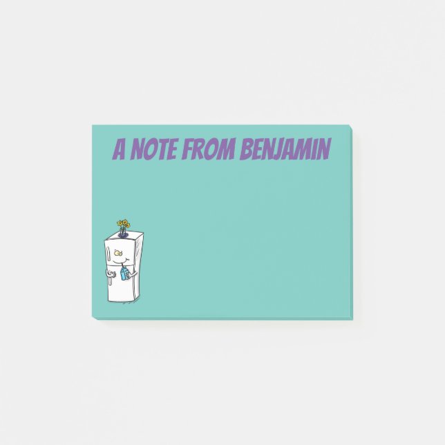 Funny refrigerator cartoon illustration post-it notes (Front)