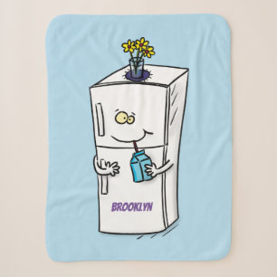 Funny refrigerator cartoon illustration sherpa blanket