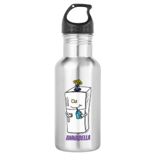 Funny refrigerator cartoon illustration stainless steel water bottle