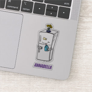 Funny refrigerator cartoon illustration sticker