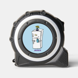 Funny refrigerator cartoon illustration tape measure