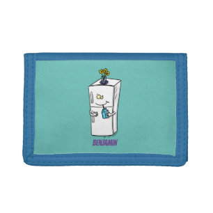 Funny refrigerator cartoon illustration tri-fold wallet