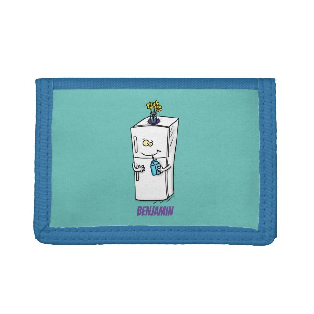 Funny refrigerator cartoon illustration trifold wallet (Front)