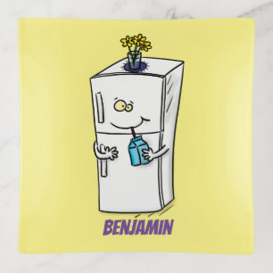 Funny refrigerator cartoon illustration trinket tray