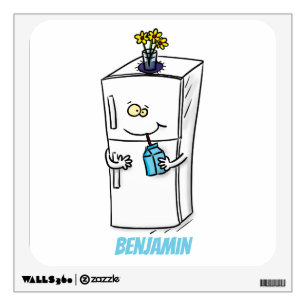 Funny refrigerator cartoon illustration wall decal