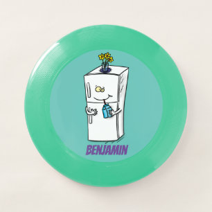 Funny refrigerator cartoon illustration Wham-O frisbee