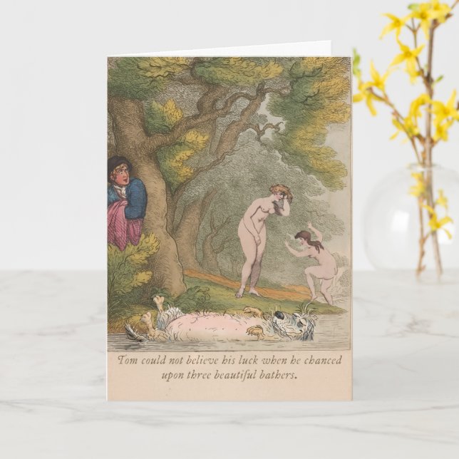Funny Regency Style Dachshund Blank Card (Yellow Flower)