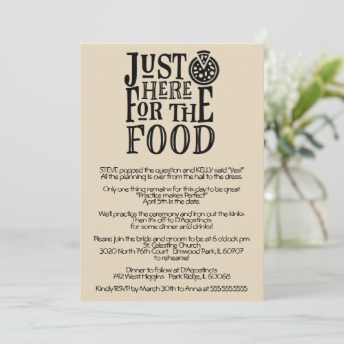 Funny Rehearsal Dinner Invitation