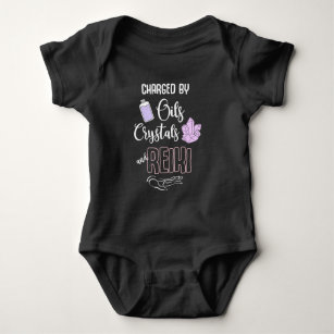 Funny Reiki Crystals and Essential Oils Quote Baby Bodysuit