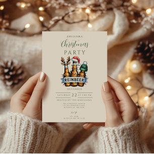 Funny Reinbeer Christmas Invitation