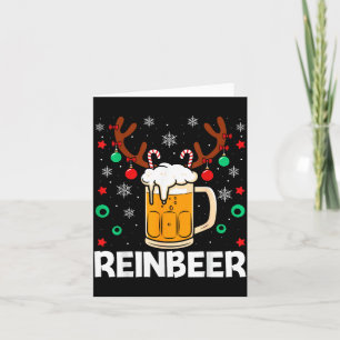 Funny Reinbeer Winedeer Beer Wine Matching Couples Card