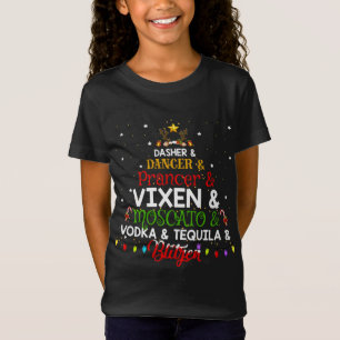 Funny Reindeer Alcohol Names Christmas T-Shirt